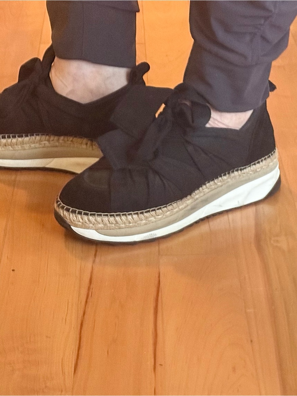 FP Black Slip-On Espadrille Platform Sneaker